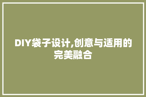 DIY袋子设计,创意与适用的完美融合 网站建设公司