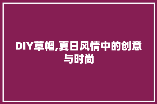 DIY草帽,夏日风情中的创意与时尚 SEO关键词