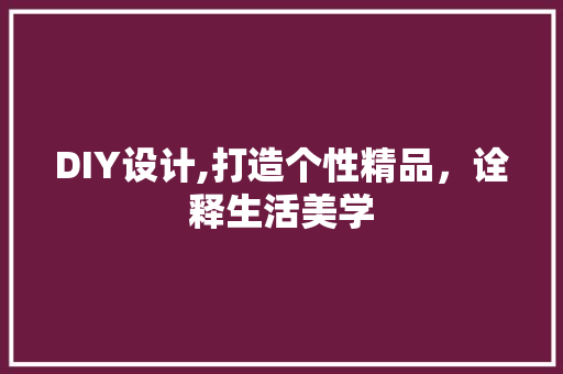 DIY设计,打造个性精品，诠释生活美学 百度SEO