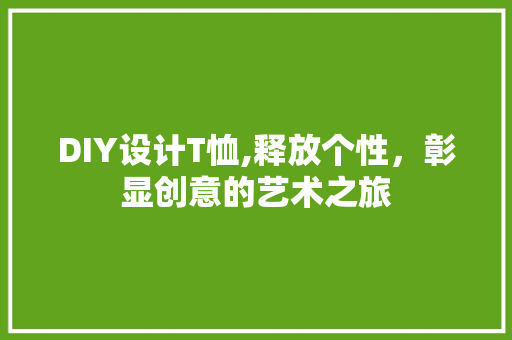 DIY设计T恤,释放个性，彰显创意的艺术之旅 网站建设公司