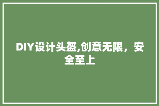 DIY设计头盔,创意无限，安全至上 百度SEO