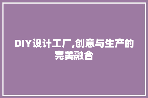 DIY设计工厂,创意与生产的完美融合 必应SEO