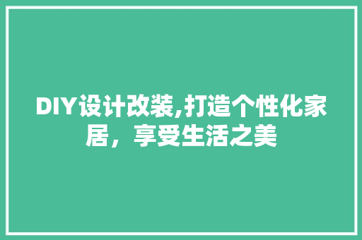 DIY设计改装,打造个性化家居，享受生活之美 百度SEO