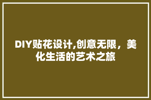 DIY贴花设计,创意无限，美化生活的艺术之旅 SEO关键词