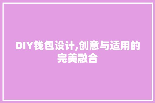 DIY钱包设计,创意与适用的完美融合 网站建设公司