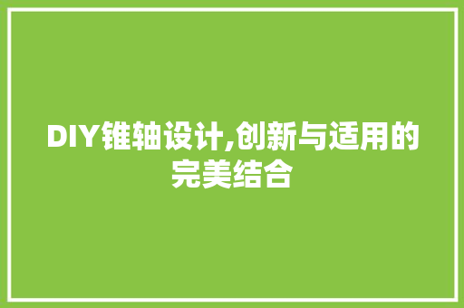 DIY锥轴设计,创新与适用的完美结合 网站建设公司