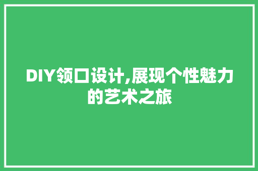 DIY领口设计,展现个性魅力的艺术之旅