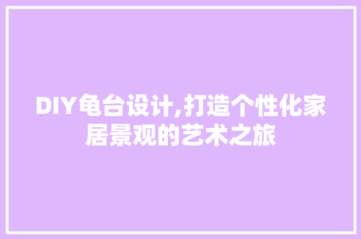 DIY龟台设计,打造个性化家居景观的艺术之旅 SEO关键词