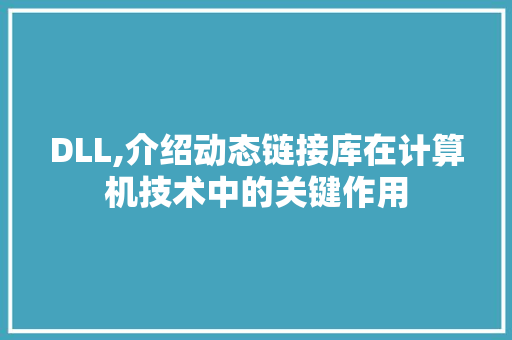 DLL,介绍动态链接库在计算机技术中的关键作用 SEO关键词