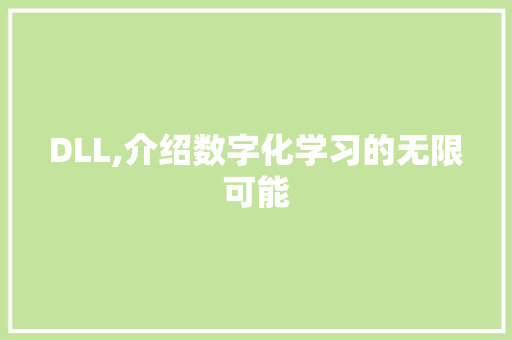 DLL,介绍数字化学习的无限可能 网站建设公司