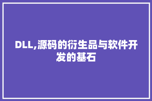 DLL,源码的衍生品与软件开发的基石 搜狗SEO