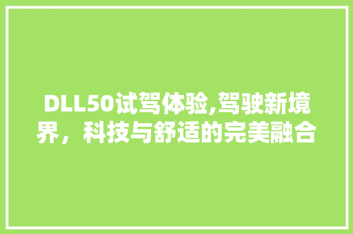 DLL50试驾体验,驾驶新境界，科技与舒适的完美融合 必应SEO