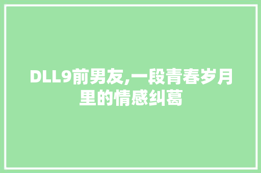 DLL9前男友,一段青春岁月里的情感纠葛