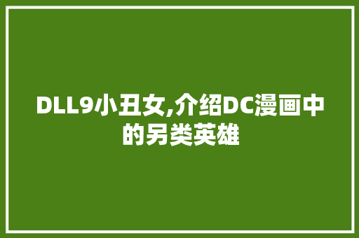 DLL9小丑女,介绍DC漫画中的另类英雄 网站建设公司