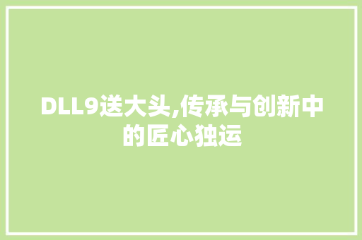 DLL9送大头,传承与创新中的匠心独运