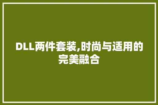 DLL两件套装,时尚与适用的完美融合