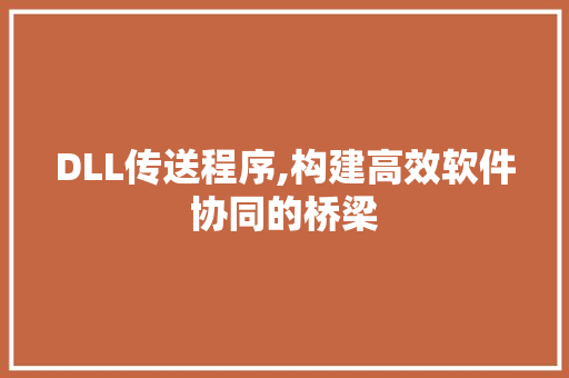 DLL传送程序,构建高效软件协同的桥梁