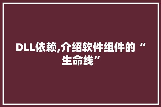 DLL依赖,介绍软件组件的“生命线”