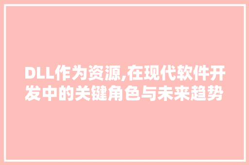 DLL作为资源,在现代软件开发中的关键角色与未来趋势