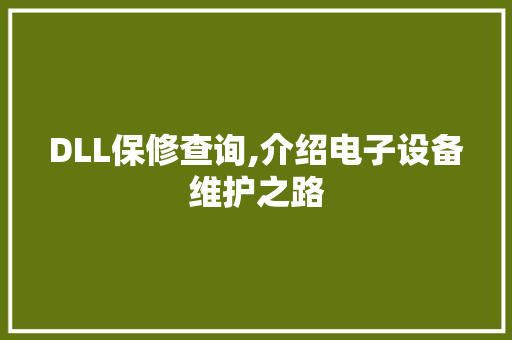 DLL保修查询,介绍电子设备维护之路