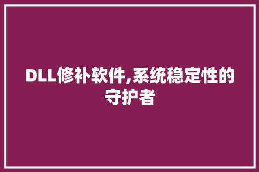 DLL修补软件,系统稳定性的守护者