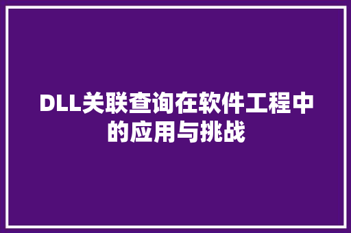 DLL关联查询在软件工程中的应用与挑战