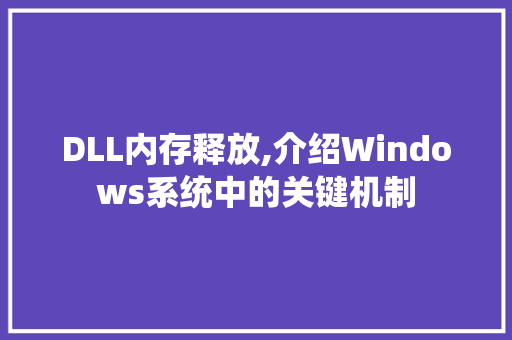 DLL内存释放,介绍Windows系统中的关键机制