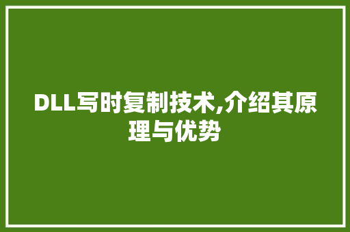 DLL写时复制技术,介绍其原理与优势 百度SEO