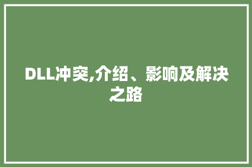 DLL冲突,介绍、影响及解决之路