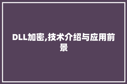 DLL加密,技术介绍与应用前景