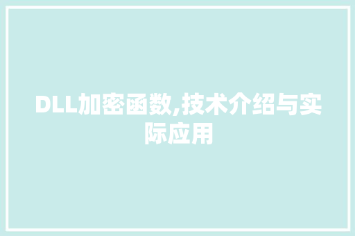 DLL加密函数,技术介绍与实际应用