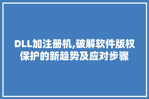 DLL加注册机,破解软件版权保护的新趋势及应对步骤