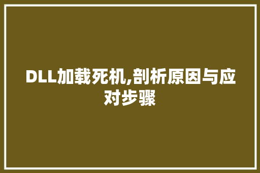 DLL加载死机,剖析原因与应对步骤
