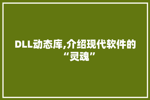 DLL动态库,介绍现代软件的“灵魂”