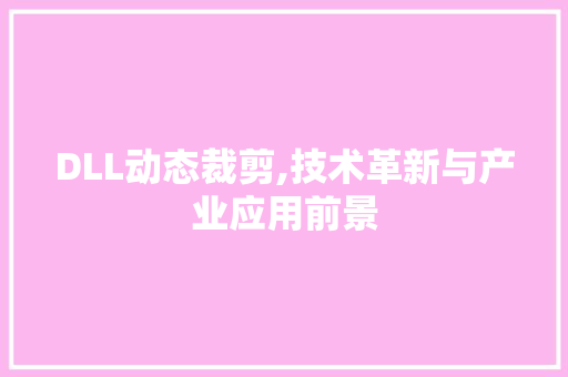 DLL动态裁剪,技术革新与产业应用前景 搜狗SEO