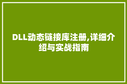 DLL动态链接库注册,详细介绍与实战指南 搜狗SEO