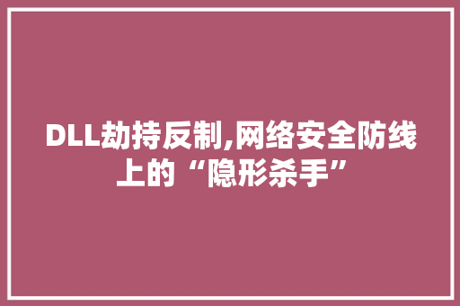 DLL劫持反制,网络安全防线上的“隐形杀手” 神马SEO