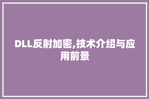 DLL反射加密,技术介绍与应用前景