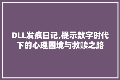 DLL发疯日记,提示数字时代下的心理困境与救赎之路