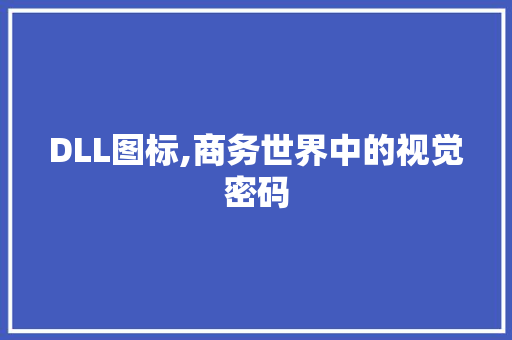 DLL图标,商务世界中的视觉密码