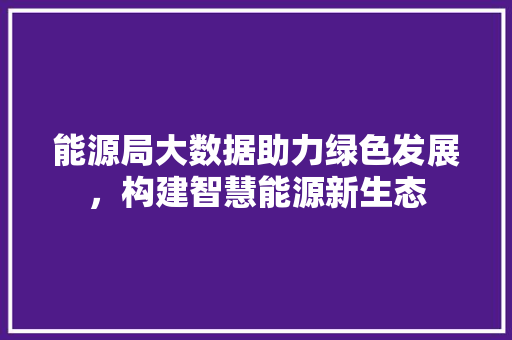 能源局大数据助力绿色发展，构建智慧能源新生态 搜狗SEO