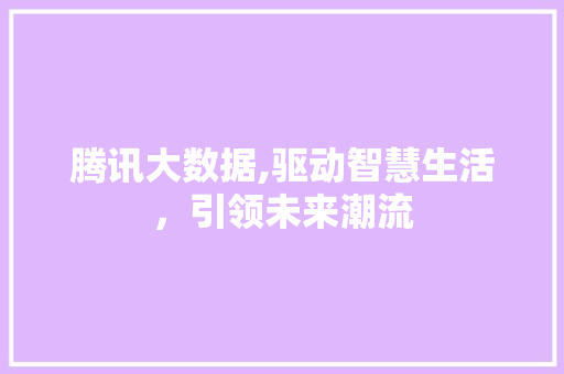 腾讯大数据,驱动智慧生活，引领未来潮流 必应SEO