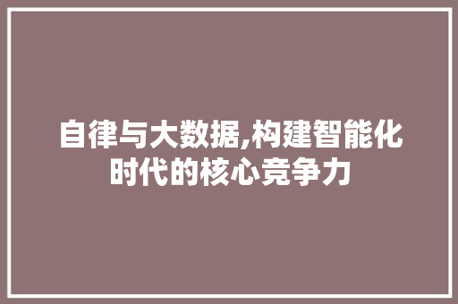 自律与大数据,构建智能化时代的核心竞争力 必应SEO