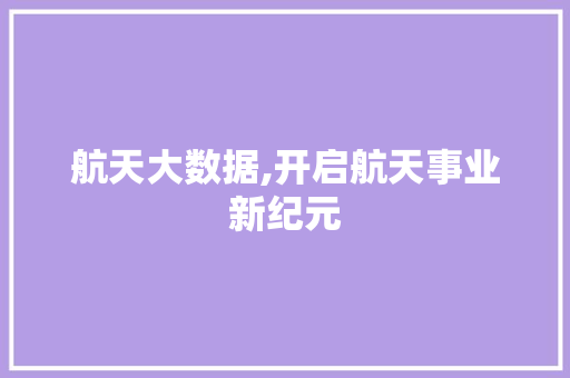 航天大数据,开启航天事业新纪元 必应SEO