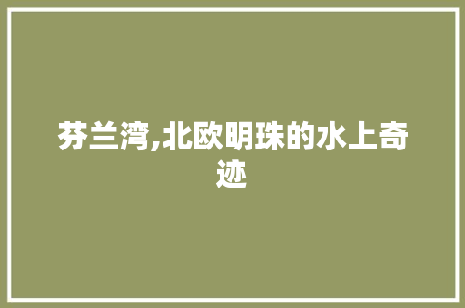 芬兰湾,北欧明珠的水上奇迹 百度SEO