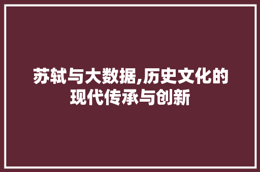 苏轼与大数据,历史文化的现代传承与创新 必应SEO