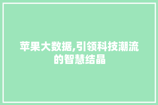 苹果大数据,引领科技潮流的智慧结晶 网站建设公司