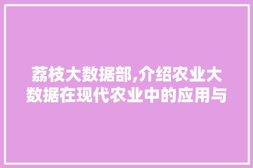 荔枝大数据部,介绍农业大数据在现代农业中的应用与创新 网站建设公司