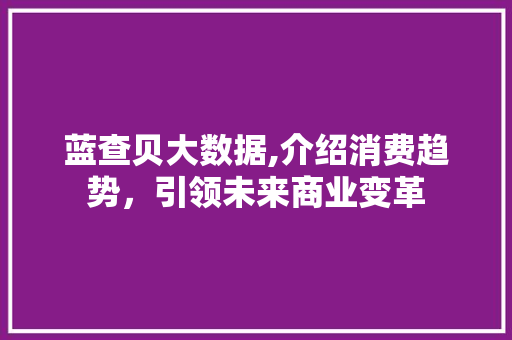 蓝查贝大数据,介绍消费趋势，引领未来商业变革 SEO关键词