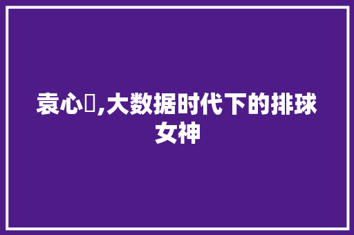 袁心玥,大数据时代下的排球女神